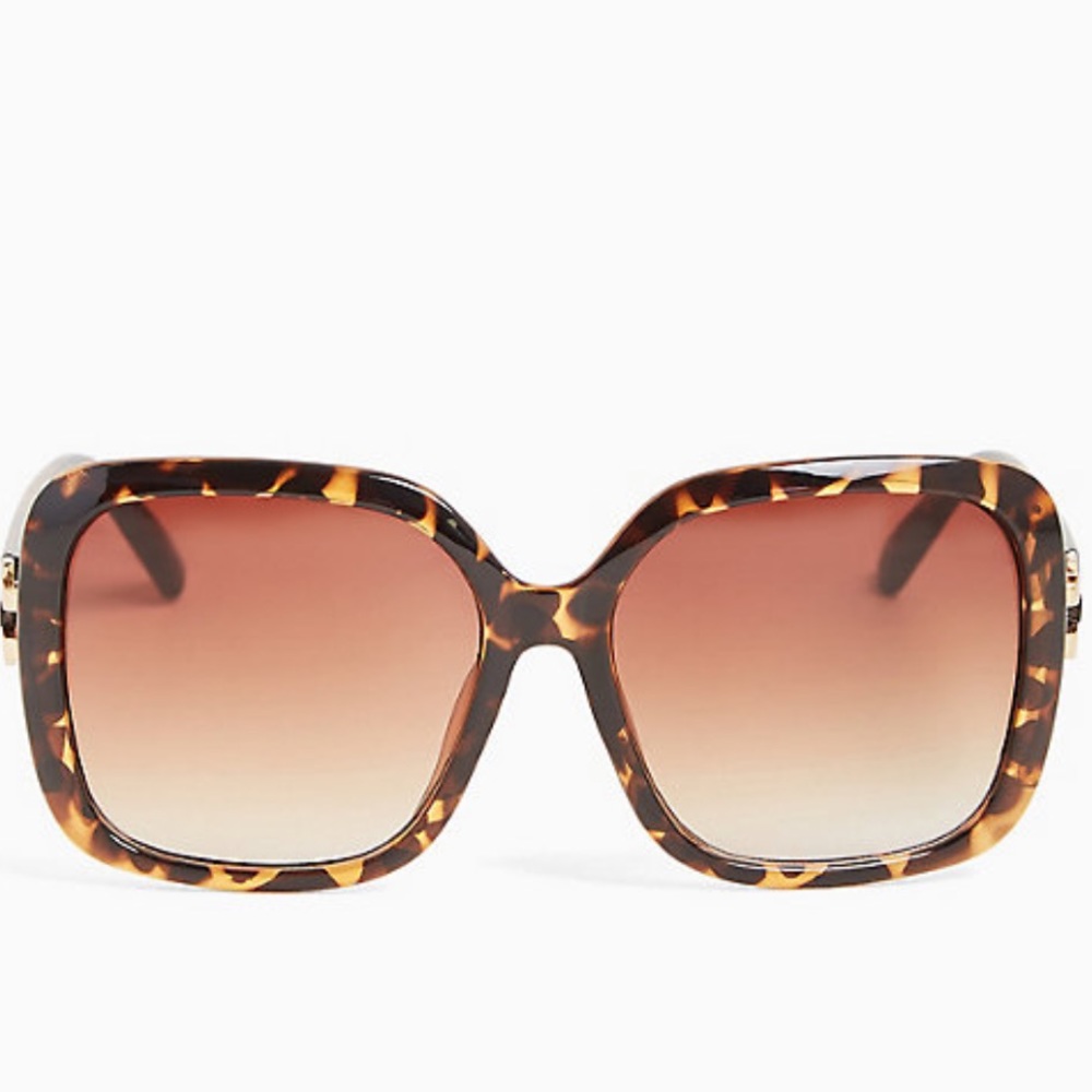 TORTOISESHELL OVERSIZED SQUARE SUNGLASSES